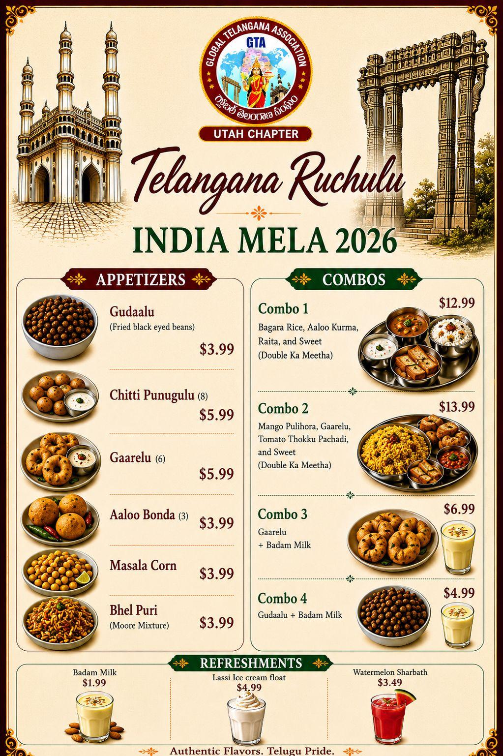 Telangana Ruchulu Menu - India Mela 2026